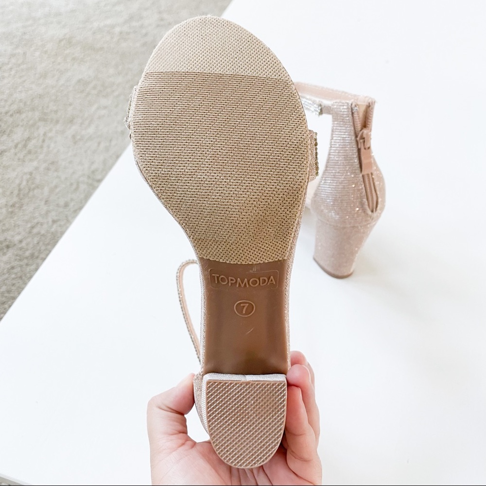 Top Moda Rosegold Glitter Heels Gallery-45 - Picture 7 of 8